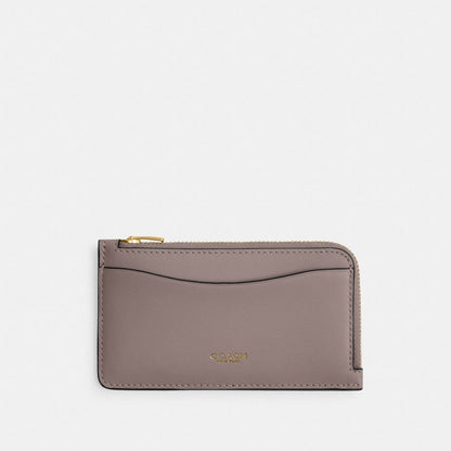 Coach New York Zip Card Case In Colorblock Brass Ash Multi