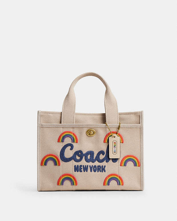 Cargo Tote Bag 26 With Rainbow Canvas-Brass-Dark Natural Canvas-Brass-Dark Natural
