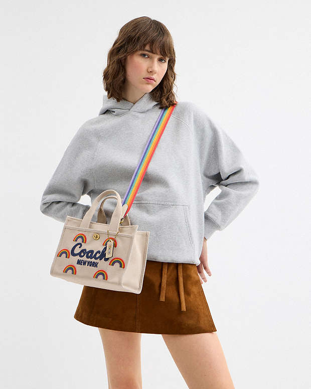 Cargo Tote Bag 26 With Rainbow Canvas-Brass-Dark Natural Canvas-Brass-Dark Natural