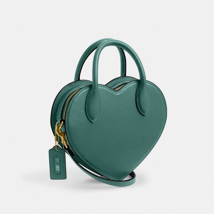 Coach Heart Bag Brass Evergreen