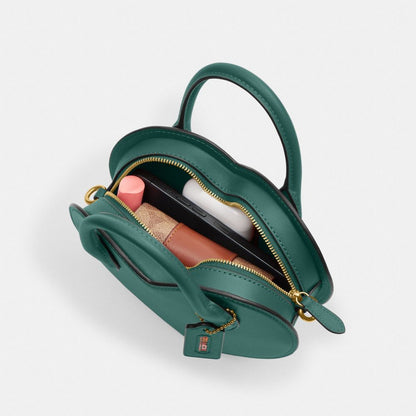 Coach Heart Bag Brass Evergreen