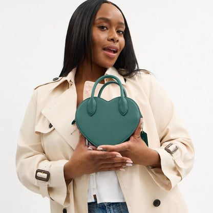 Coach Heart Bag Brass Evergreen