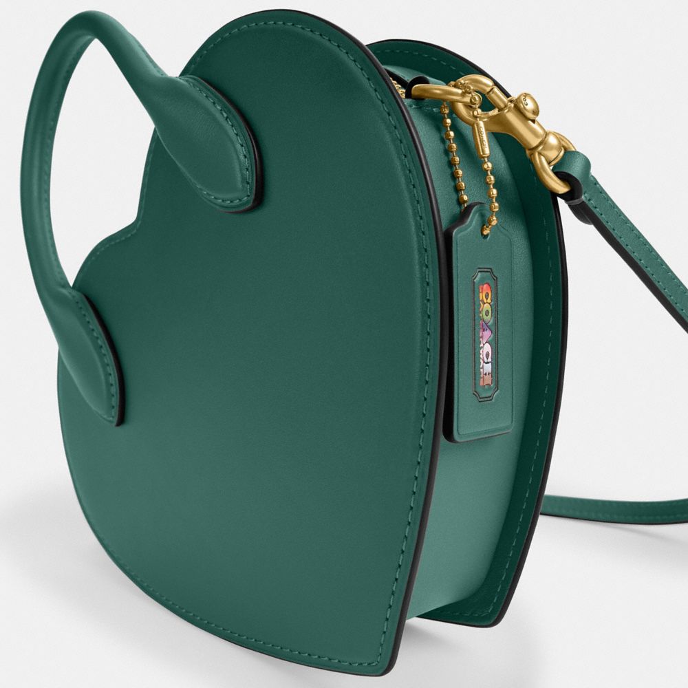 Coach Heart Bag Brass Evergreen