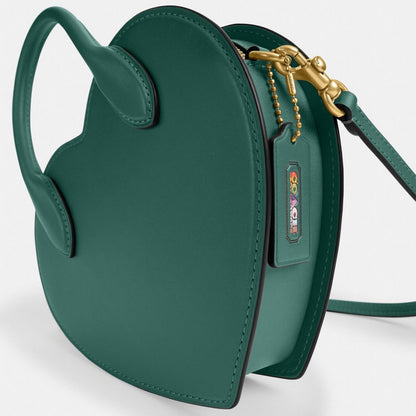 Coach Heart Bag Brass Evergreen