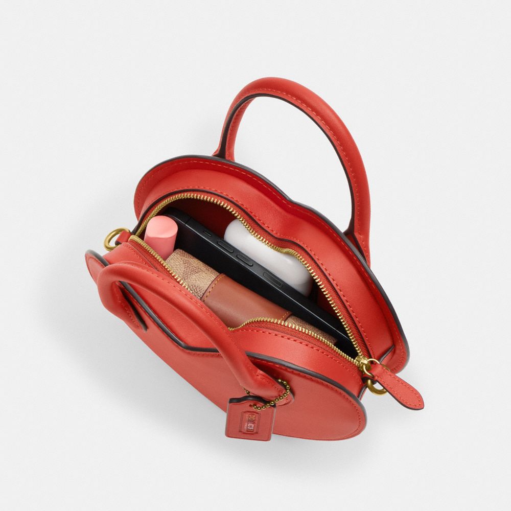 Coach Heart Bag Brass Carmine
