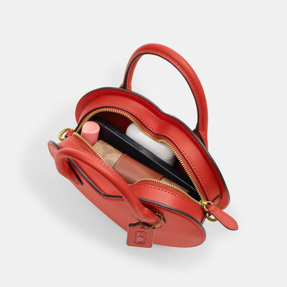 Coach Heart Bag Brass Carmine
