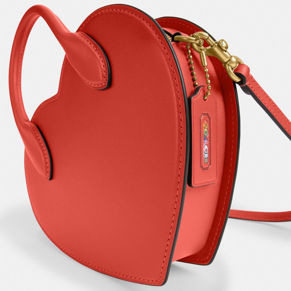 Coach Heart Bag Brass Carmine