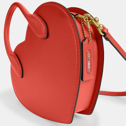 Coach Heart Bag Brass Carmine