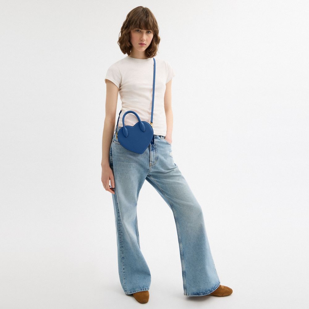Coach Heart Bag Brass Blue
