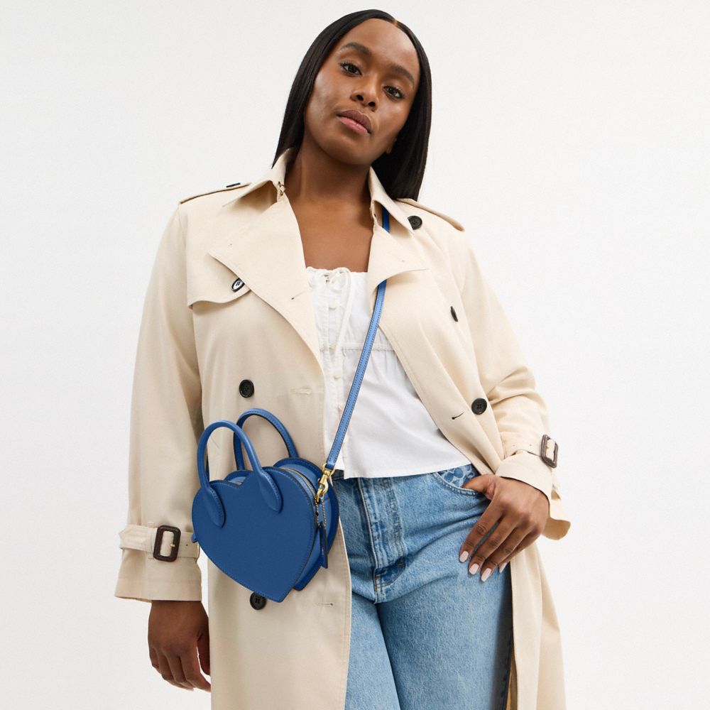 Coach Heart Bag Brass Blue