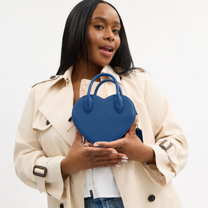 Coach Heart Bag Brass Blue