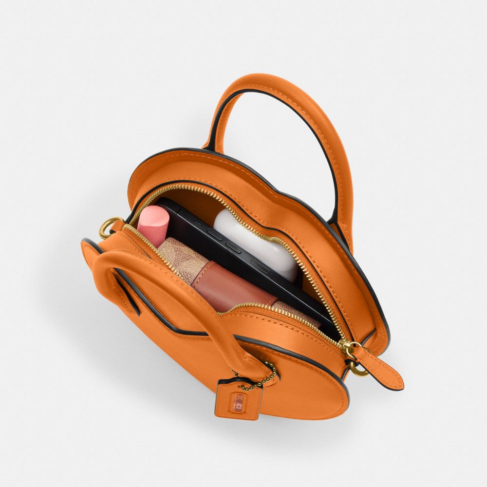 Coach Heart Bag Brass Washed Orange