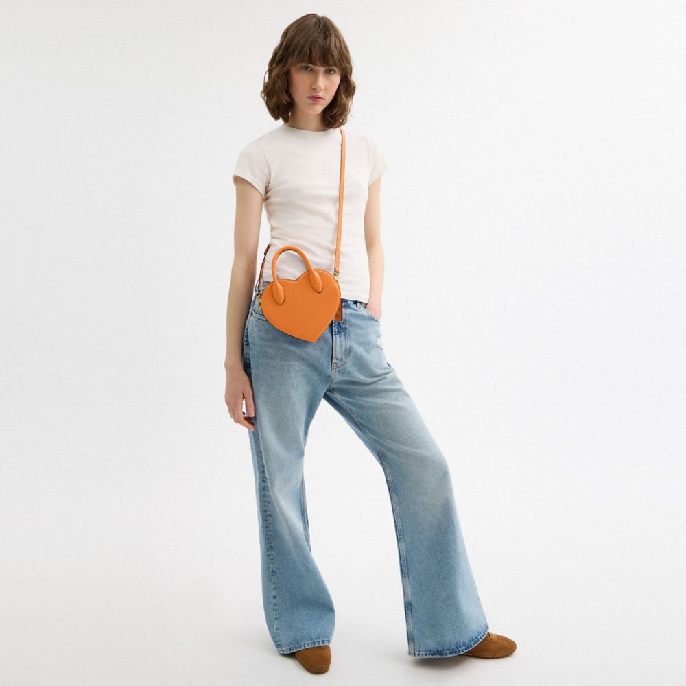 Coach Heart Bag Brass Washed Orange