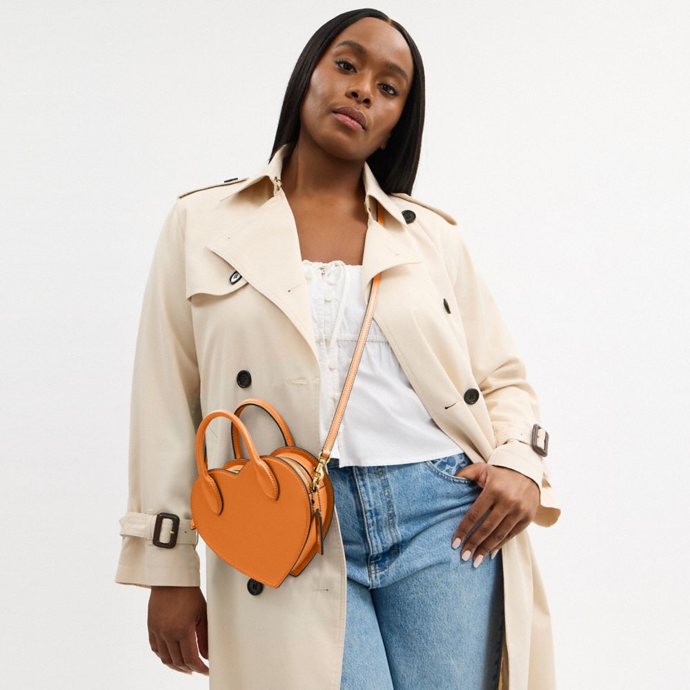 Coach Heart Bag Brass Washed Orange