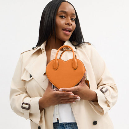 Coach Heart Bag Brass Washed Orange