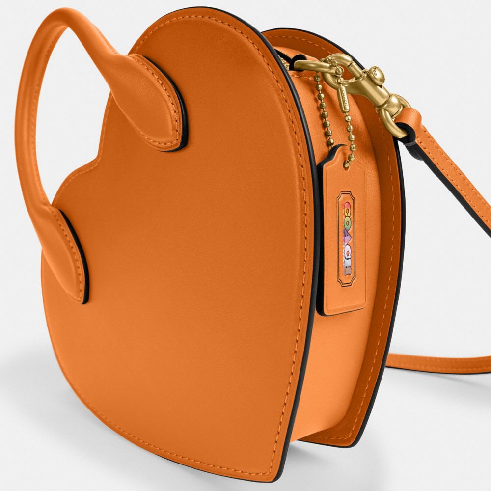 Coach Heart Bag Brass Washed Orange