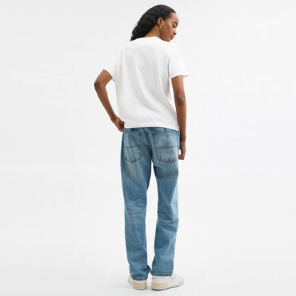 Coach Shell Signature Square Classic T Shirt In Organic Cotton White