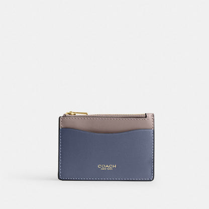 Coach Essential Card Holder Wallet In Colorblock Brass Ash Multi