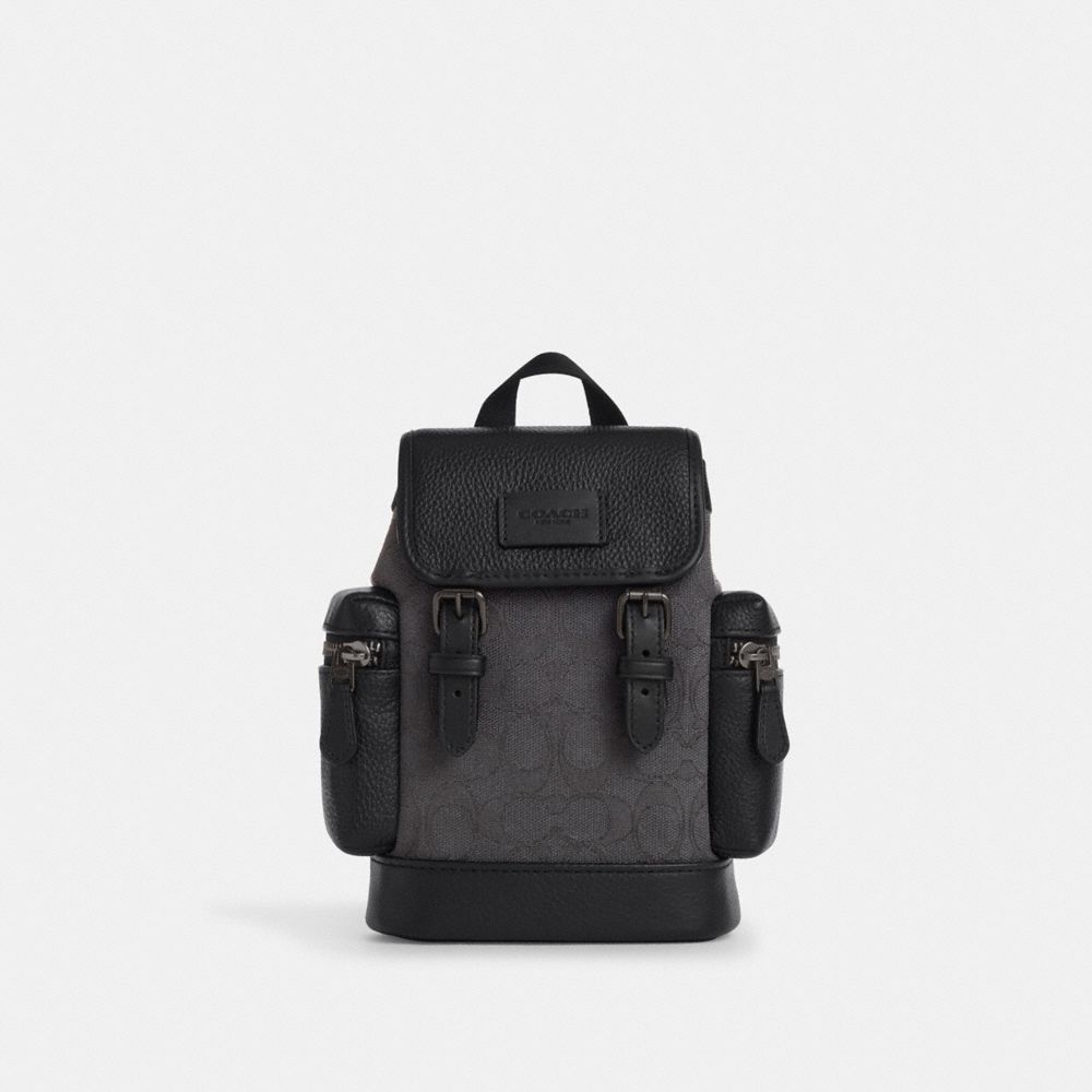 Coach Sprint Sling Pack In Signature Jacquard Black Copper Black