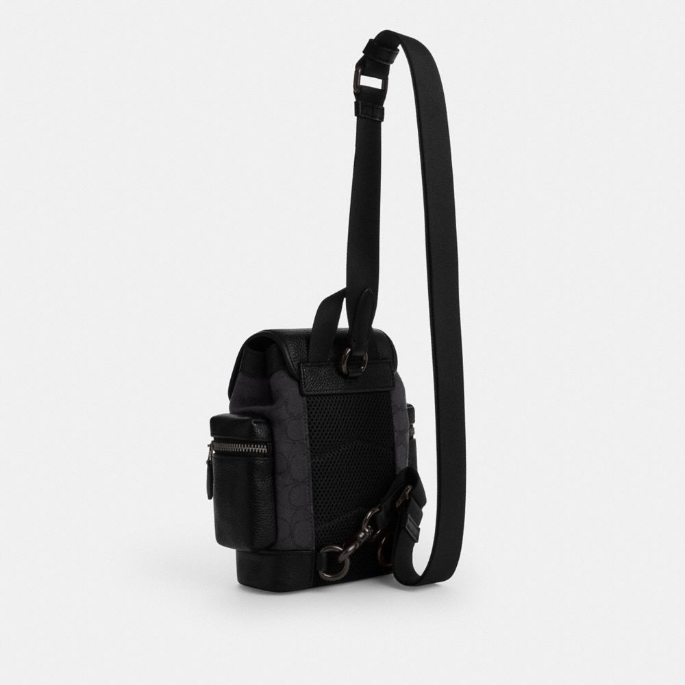 Coach Sprint Sling Pack In Signature Jacquard Black Copper Black