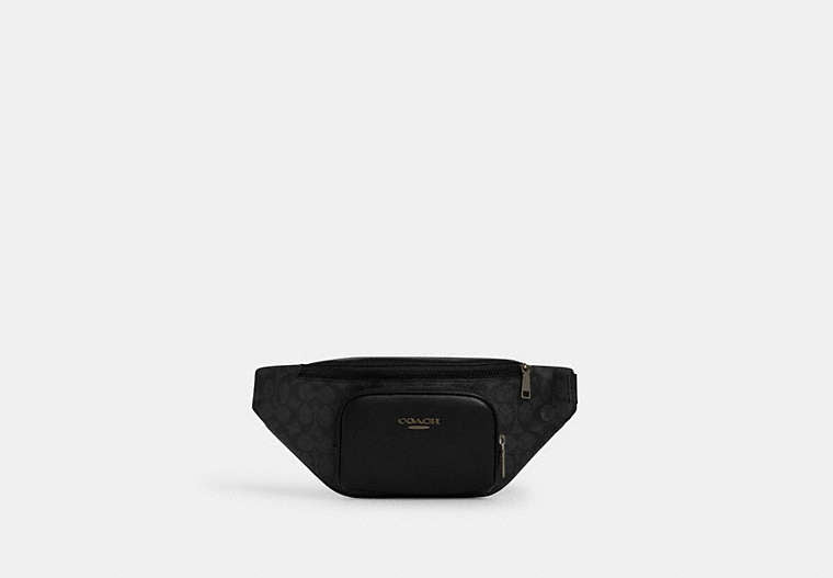 Racer Small Belt Bag In Signature Canvas Signature Canvas-Gunmetal-Charcoal-Black Signature Canvas-Gunmetal-Charcoal-Black