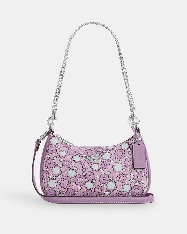 Teri Mini Crossbody Bag With Floral Print Coated Canvas-Sv-Lily Multi Coated Canvas-Sv-Lily Multi