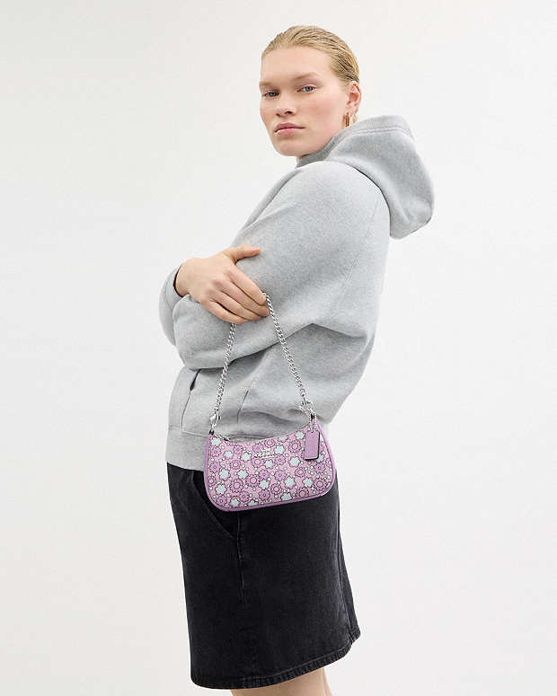 Teri Mini Crossbody Bag With Floral Print Coated Canvas-Sv-Lily Multi Coated Canvas-Sv-Lily Multi