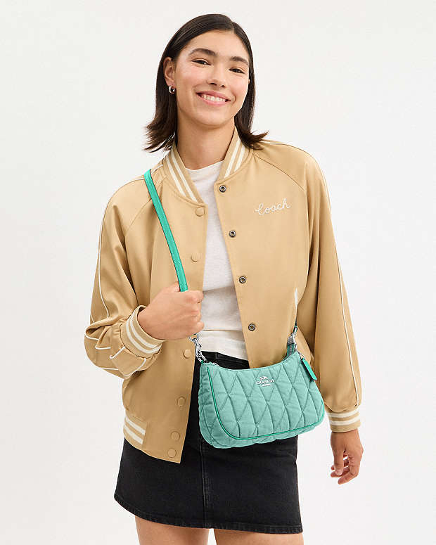 Teri Shoulder Bag Quilted Denim-Sv-Ivy-Green Quilted Denim-Sv-Ivy-Green