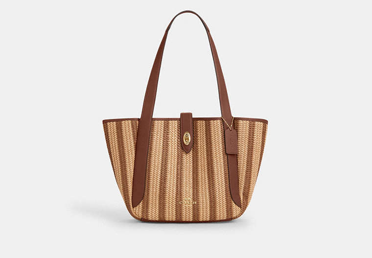 Hadley Turnlock Tote Bag Straw-Gold-Redwood Multi Straw-Gold-Redwood Multi