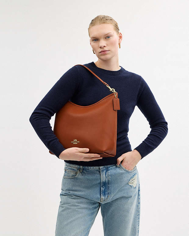 Laurel Large Shoulder Bag Smooth Leather-Gold-Tan Smooth Leather-Gold-Tan