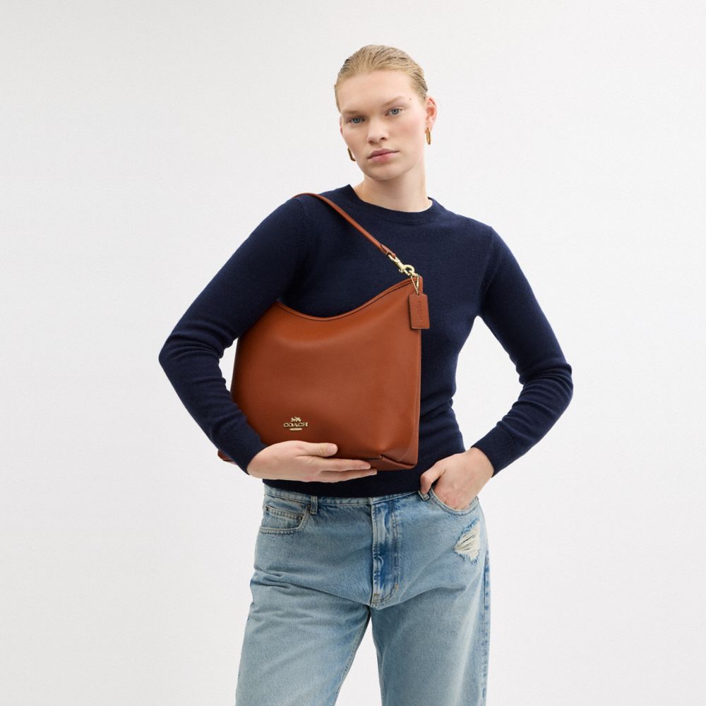 Laurel Large Shoulder Bag Smooth Leather-Gold-Tan Smooth Leather-Gold-Tan