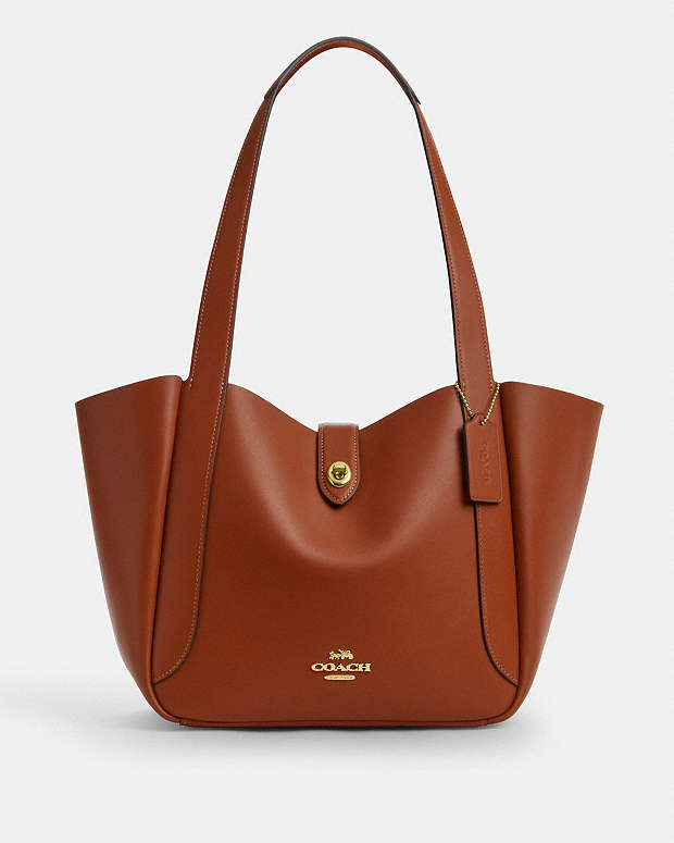 Hadley Turnlock Tote Smooth Leather-Gold-Tan Smooth Leather-Gold-Tan