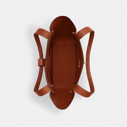 Coach Hadley Turnlock Tote Gold Tan