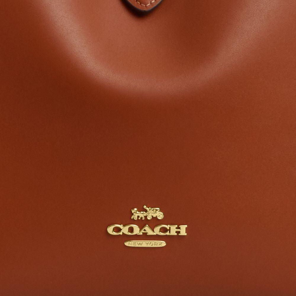 Coach Hadley Turnlock Tote Gold Tan
