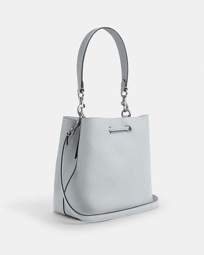 Rowan Bucket Bag Pebbled Leather-Silver-Ice Blue Pebbled Leather-Silver-Ice Blue