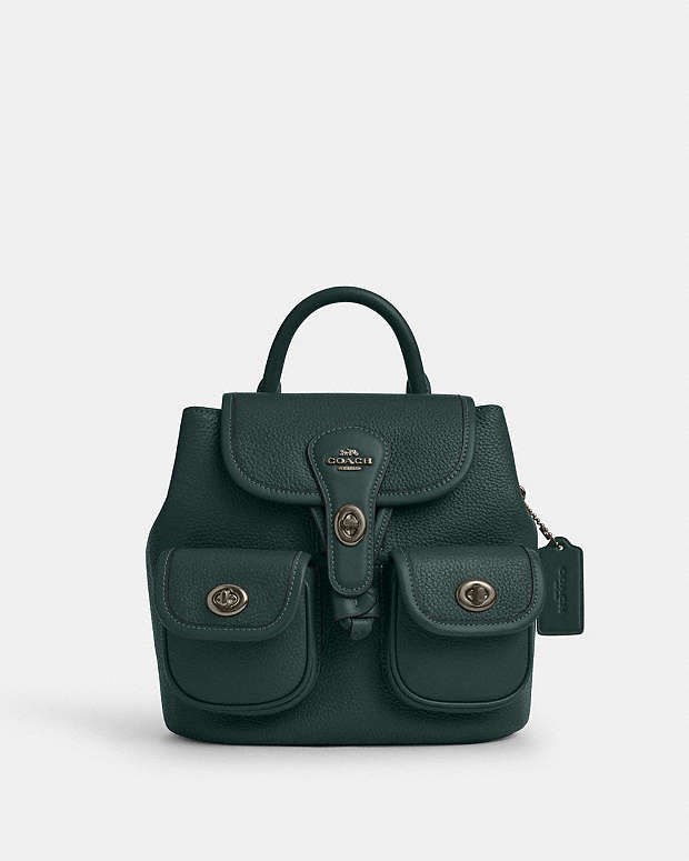 Hadley Backpack Pebbled Leather-Gunmetal-Dark Teal Pebbled Leather-Gunmetal-Dark Teal