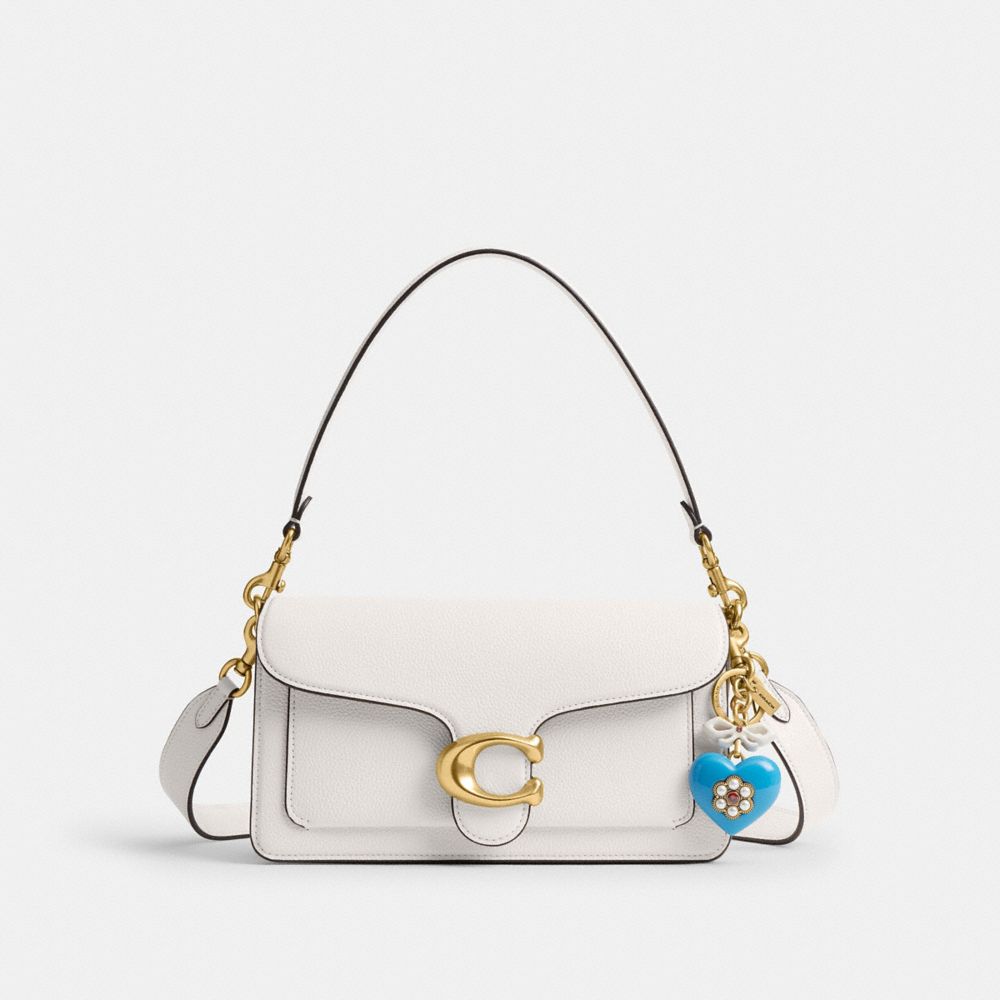 Coach Heart Bag Charm Brass Blue Multi
