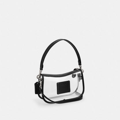 Coach Stadium Swinger Bag Silver Black