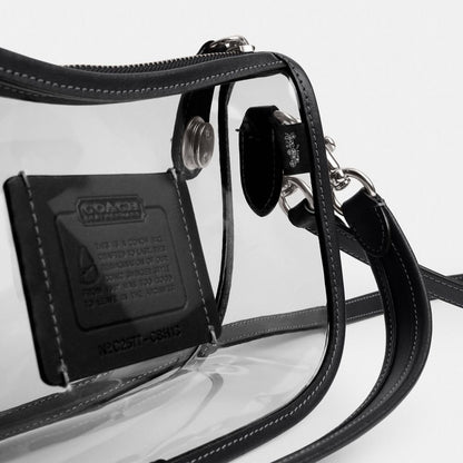 Coach Stadium Swinger Bag Silver Black