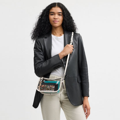 Coach Stadium Swinger Bag Silver Chalk