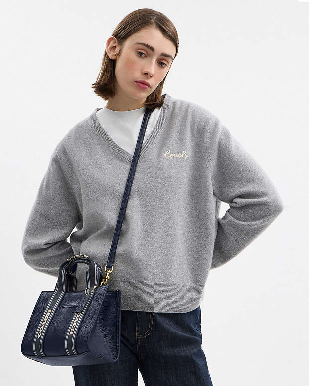 Smith Tote Bag 24 Pebbled Leather-Gold-Denim Multi Pebbled Leather-Gold-Denim Multi