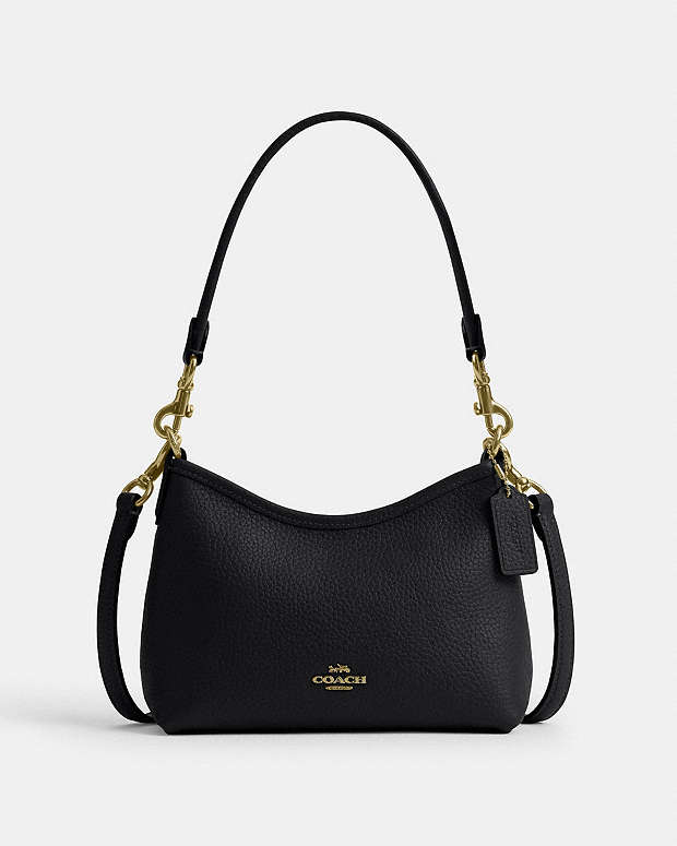 Laurel Small Shoulder Bag Pebbled Leather-Gold-Black Pebbled Leather-Gold-Black