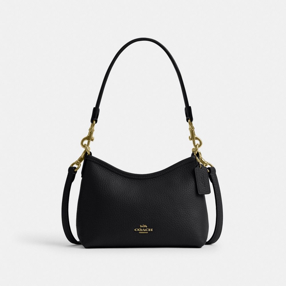 Laurel Small Shoulder Bag Pebbled Leather-Gold-Black Pebbled Leather-Gold-Black