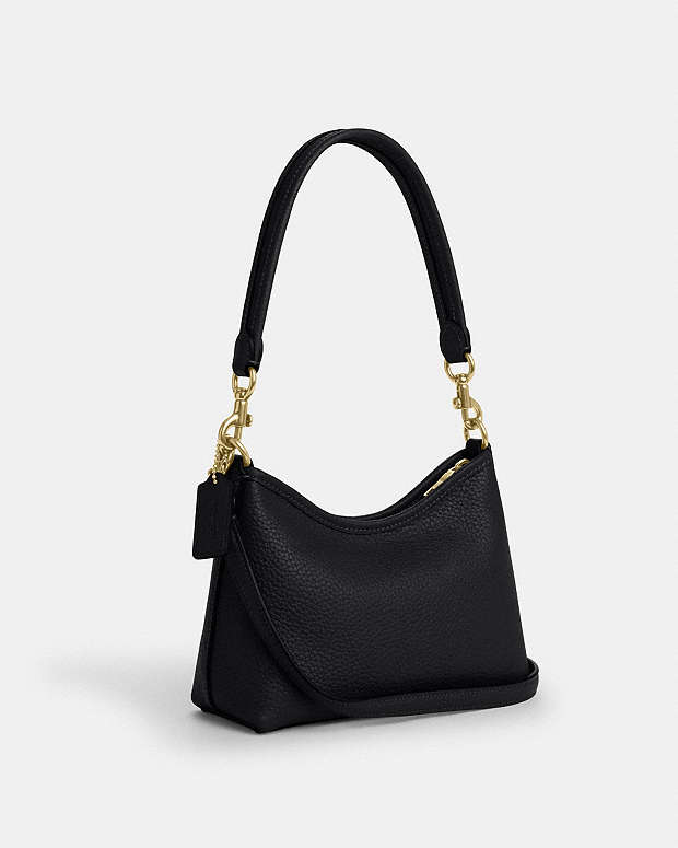 Laurel Small Shoulder Bag Pebbled Leather-Gold-Black Pebbled Leather-Gold-Black