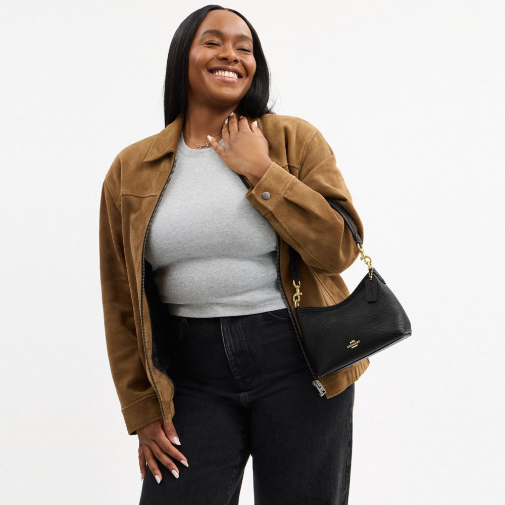 Coach Laurel Small Shoulder Bag Gold Black