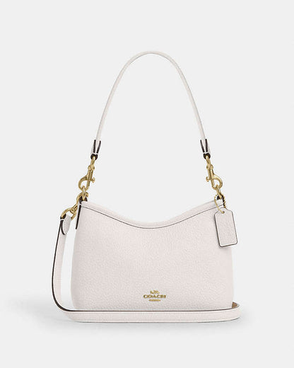 Laurel Small Shoulder Bag Pebbled Leather-Gold-Chalk Pebbled Leather-Gold-Chalk