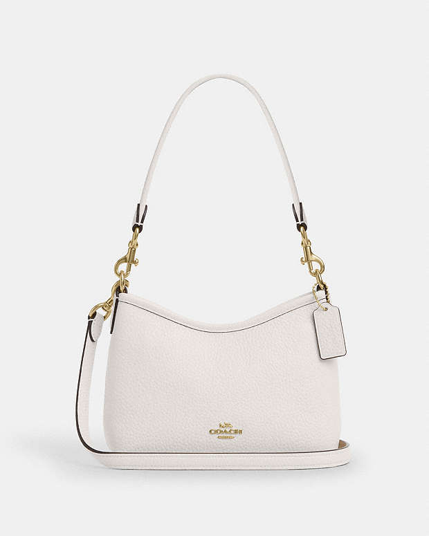 Laurel Small Shoulder Bag Pebbled Leather-Gold-Chalk Pebbled Leather-Gold-Chalk