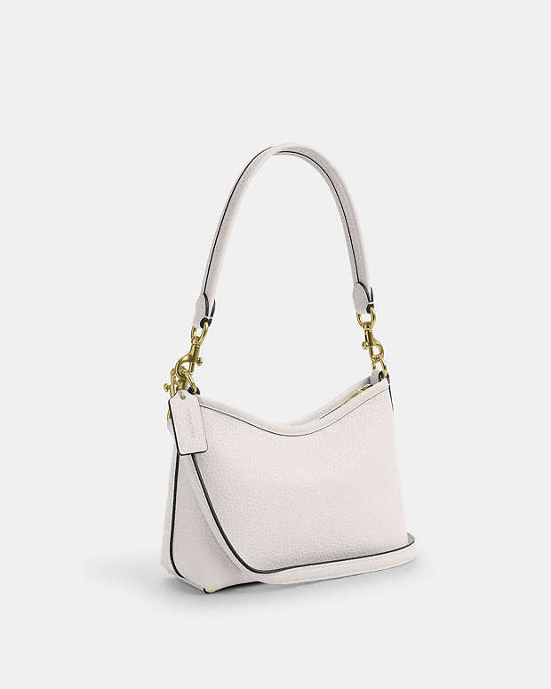 Laurel Small Shoulder Bag Pebbled Leather-Gold-Chalk Pebbled Leather-Gold-Chalk