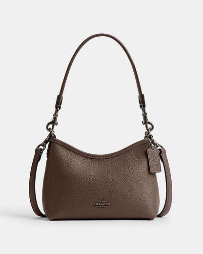 Laurel Small Shoulder Bag Pebbled Leather-Qb-Dark Stone Pebbled Leather-Qb-Dark Stone