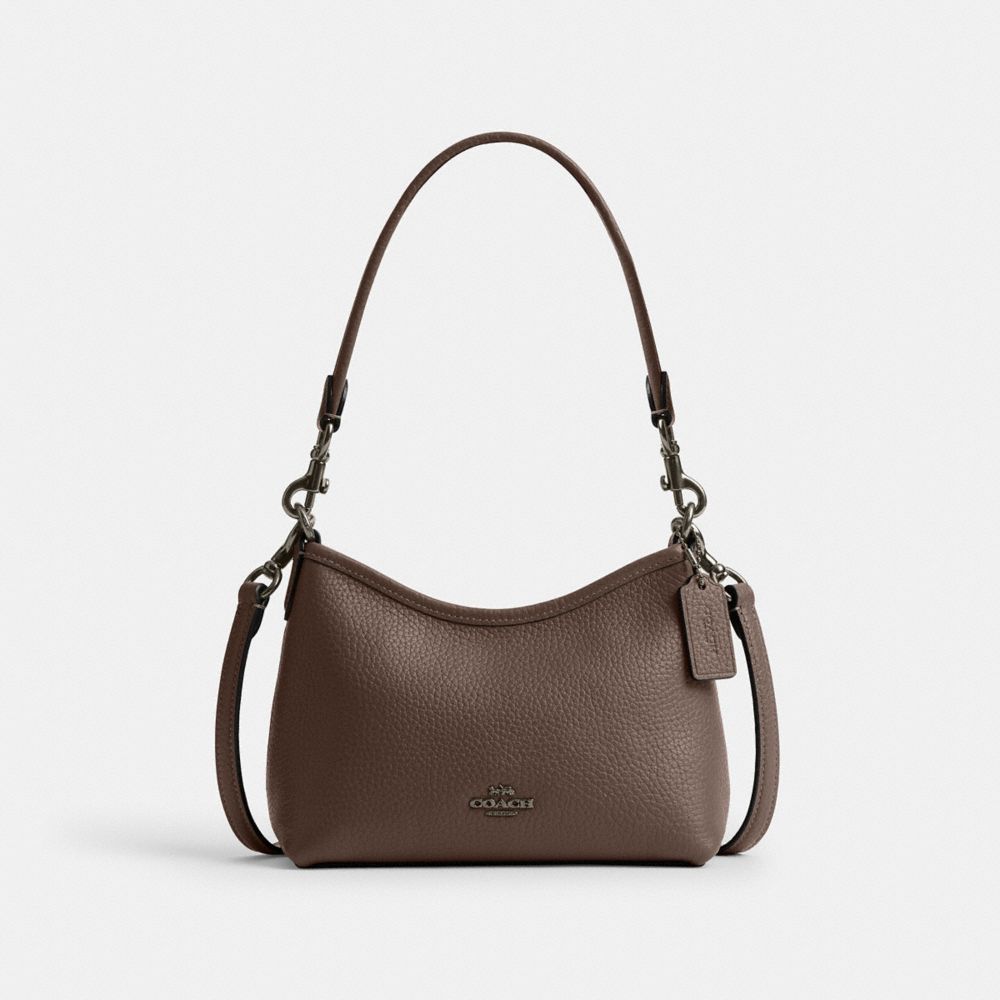 Laurel Small Shoulder Bag Pebbled Leather-Qb-Dark Stone Pebbled Leather-Qb-Dark Stone